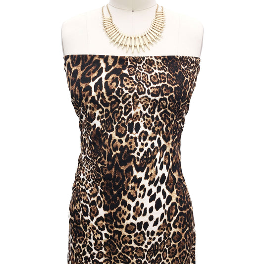 P-2501-702-IVORY-CHOCO-BROWN - PRINTED SCUBA CREPE 97% POLY 3% SPANDEX