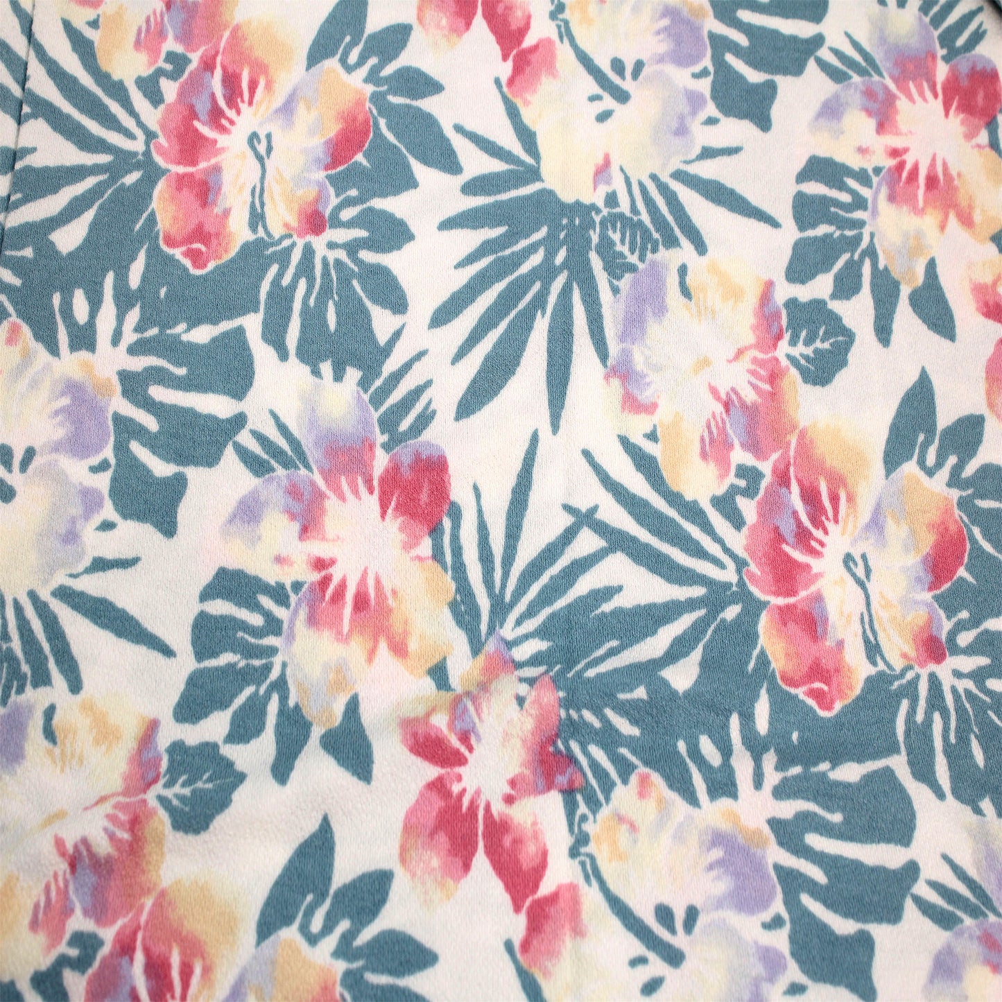 P-2503-550-IVORY-CORAL - PRINTED CREPE VISCOSE 96% VISCOSE 4% SPANDEX