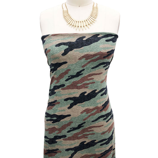 P-2522-451-ARMY-GREEN-BROWN - PRINTED COTTON LYCRA 95%COTTON 5%LYCRA