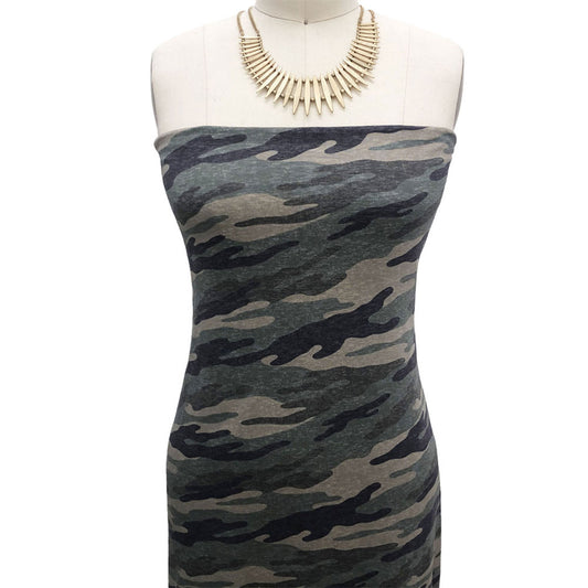 P-2522-451-ARMY-GREEN-CHARCOAL - PRINTED COTTON LYCRA 95%COTTON 5%LYCRA