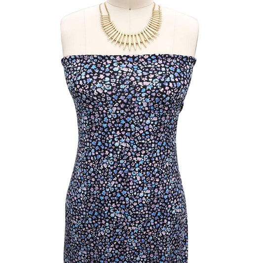 P-2535-668-BLACK-BLUE - PRINTED DTY 92% POLY 8% SPANDEX DTY DOUBLE SIDED BRUSH