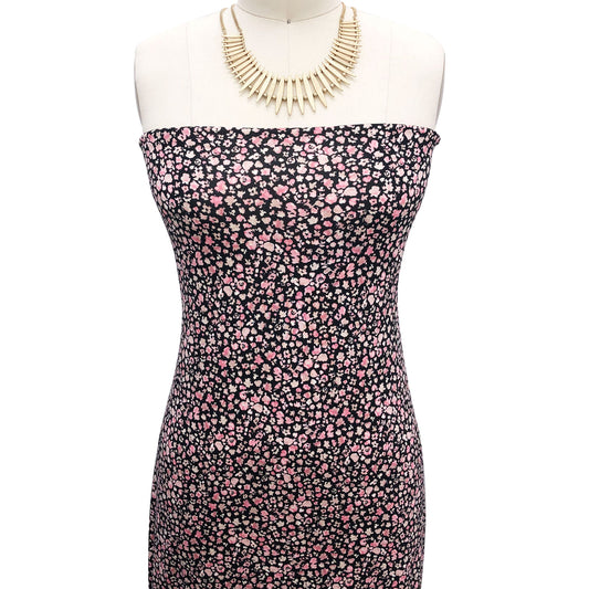 P-2535-668-BLACK-CORAL - PRINTED DTY 92% POLY 8% SPANDEX DTY DOUBLE SIDED BRUSH