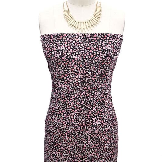 P-2535-698-BLACK-CORAL - PRINTED RAYON CHALLIS 100% RAYON CHALLIS