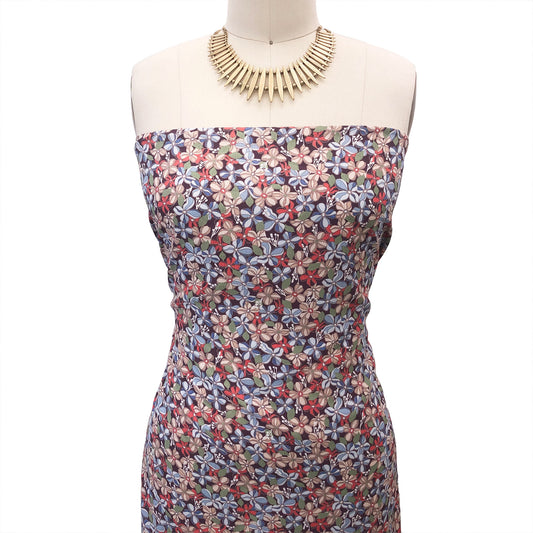 P-2541-754-MAROON-ROSE-CLOUD - PRINTED POLY MOROCCAN 100% POLY