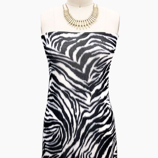 P-2542-453-OFF-WHITE-BLACK - PRINTED POLY POWER MESH 92%POLY 8%SPANDEX