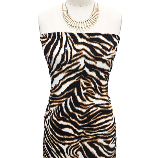 P-2542-698-OFF-WHITE-CHOCO-BROWN - PRINTED RAYON CHALLIS 100% RAYON CHALLIS