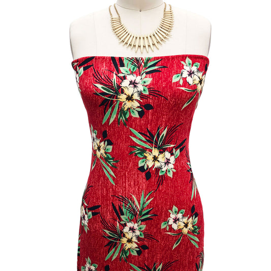 P-2549-668-RED-TANGERINE - PRINTED DTY 92% POLY 8% SPANDEX DTY DOUBLE SIDED BRUSH