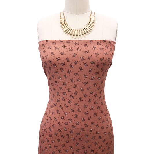 P-2558-636-CLAY-COCOA PRINTED CREPON 100% RAYON CREPON