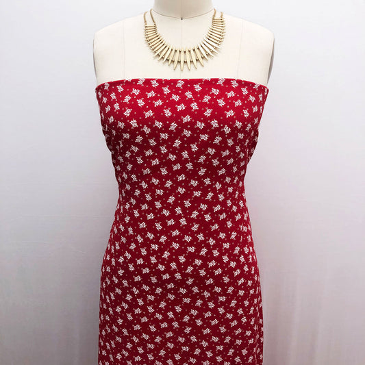 P-2559-754-RED-OFF-WHITE - PRINTED POLY MOROCCAN 100% POLY