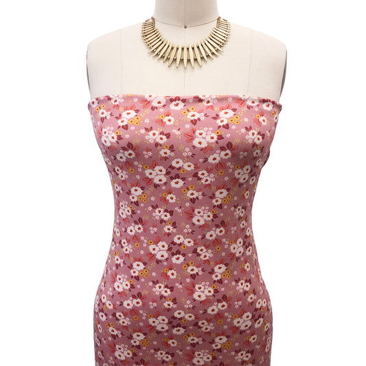 P-2564-668-PINK-MELLOW-YELLOW - PRINTED DTY 92% POLY 8% SPANDEX DTY DOUBLE SIDED BRUSH