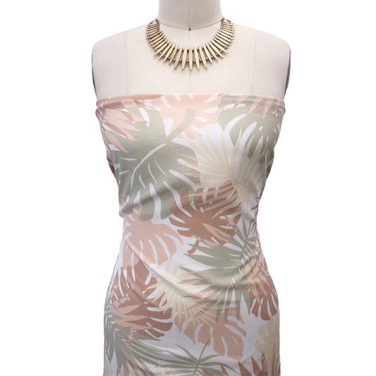 P-2565-754-OFF-WHITE-APRICOT - PRINTED POLY MOROCCAN 100% POLY