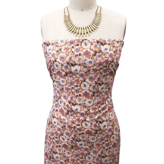 P-2576-754-APRICOT-BUFF-PEACH - PRINTED POLY MOROCCAN 100% POLY