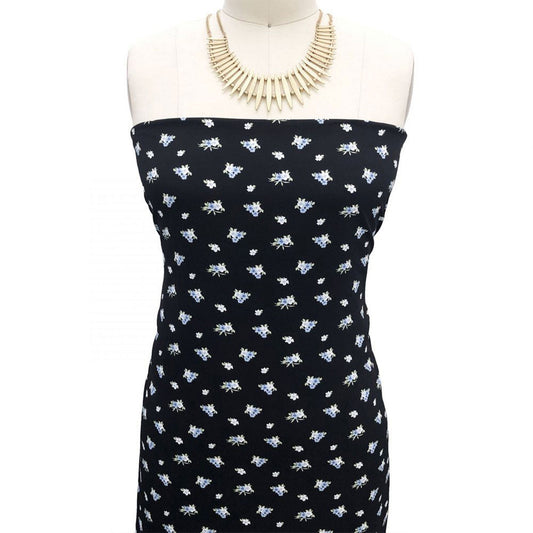 P-2578-754-BLACK-BLUE - PRINTED POLY MOROCCAN 100% POLY