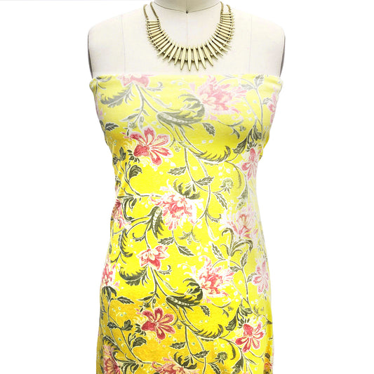 P-2583-TRI-BLEN-MELLOW-YELLOW-ROSE - - PRINTED TRI-BLEND 50% POLY 38% COTTON 12% RAYON