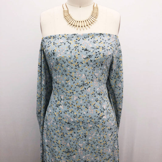 P-2584-754-MISTY-BLUE-BANANA - PRINTED POLY MOROCCAN 100% POLY