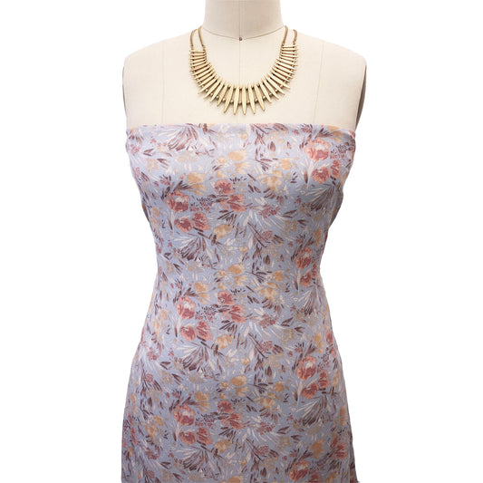 P-2585-636-PALE-BLUE-DUSTY-CORAL PRINTED CREPON 100% RAYON CREPON