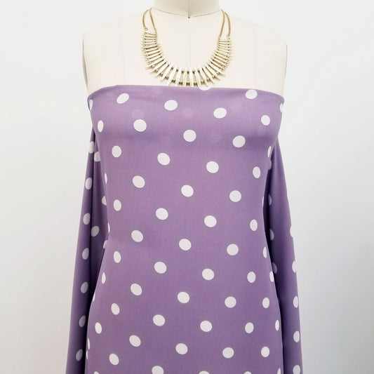 P-259-504-003-DUSTY-LILAC-OFFWHITE - PRINTED WOOL DOBBY 100% POLYESTER