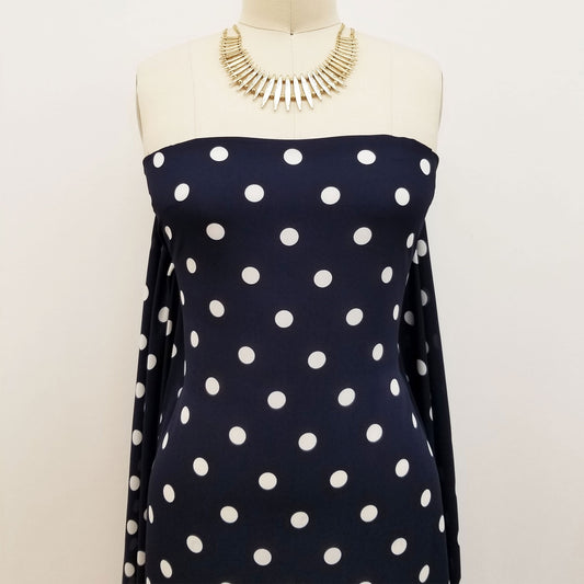 P-259-504-006-NAVY-OFFWHITE - PRINTED WOOL DOBBY 100% POLYESTER