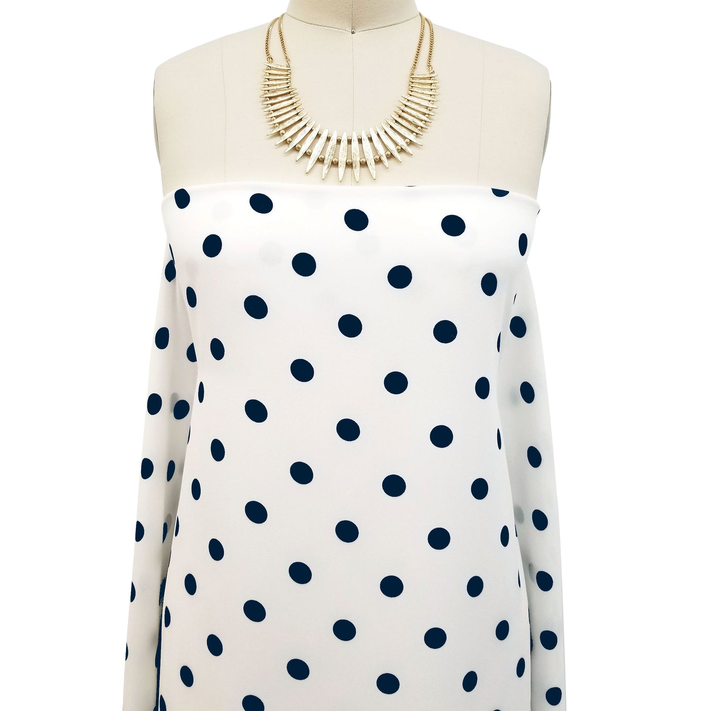 P-259-504-012-OFFWHITE-NAVY - PRINTED WOOL DOBBY 100% POLYESTER