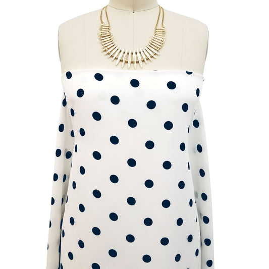 P-259-504-012-OFFWHITE-NAVY - PRINTED WOOL DOBBY 100% POLYESTER