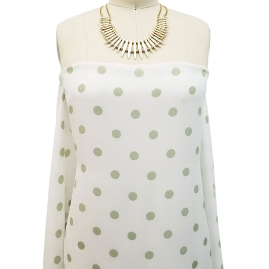 P-259-504-013-OFFWHITE-SAGE - PRINTED WOOL DOBBY 100% POLYESTER