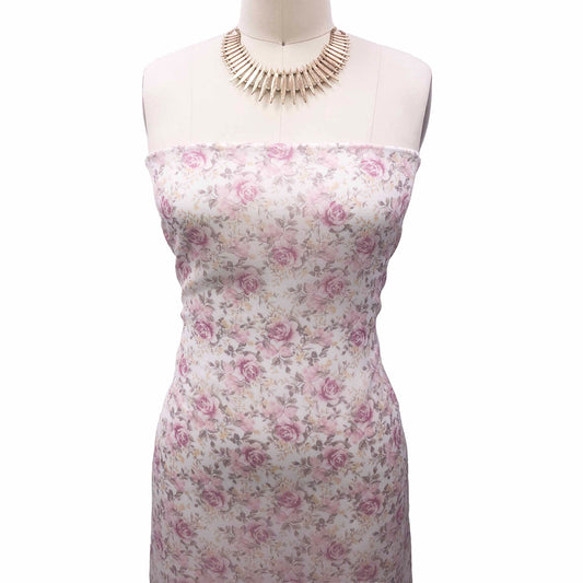 P-2610-816-YOR-OFFWHITE-PINK - PRINTED FANCY YORYU 100% POLYESTER