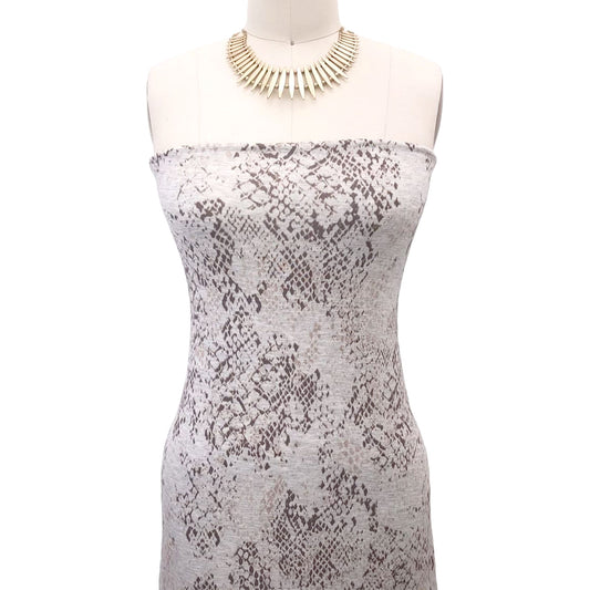 P-2616-HVY-RSJ-LT-HEATHERGREY-MOCHA - PRINT RSJ 95% RAYON 5% SPANDEX JERSEY