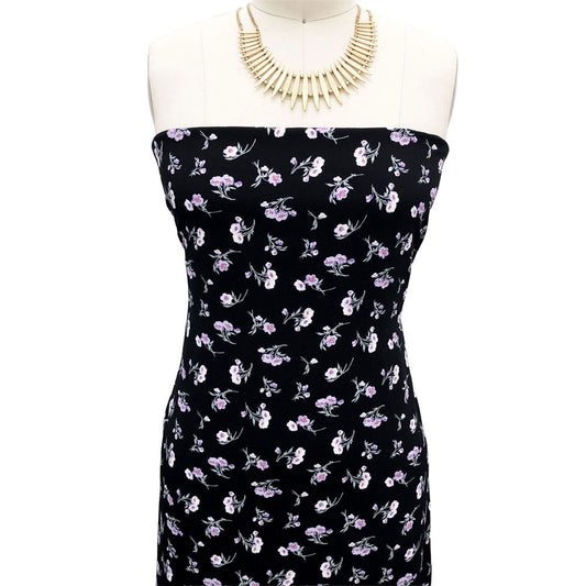 P-2625-754-BLACK-LILAC - PRINTED POLY MOROCCAN 100% POLY