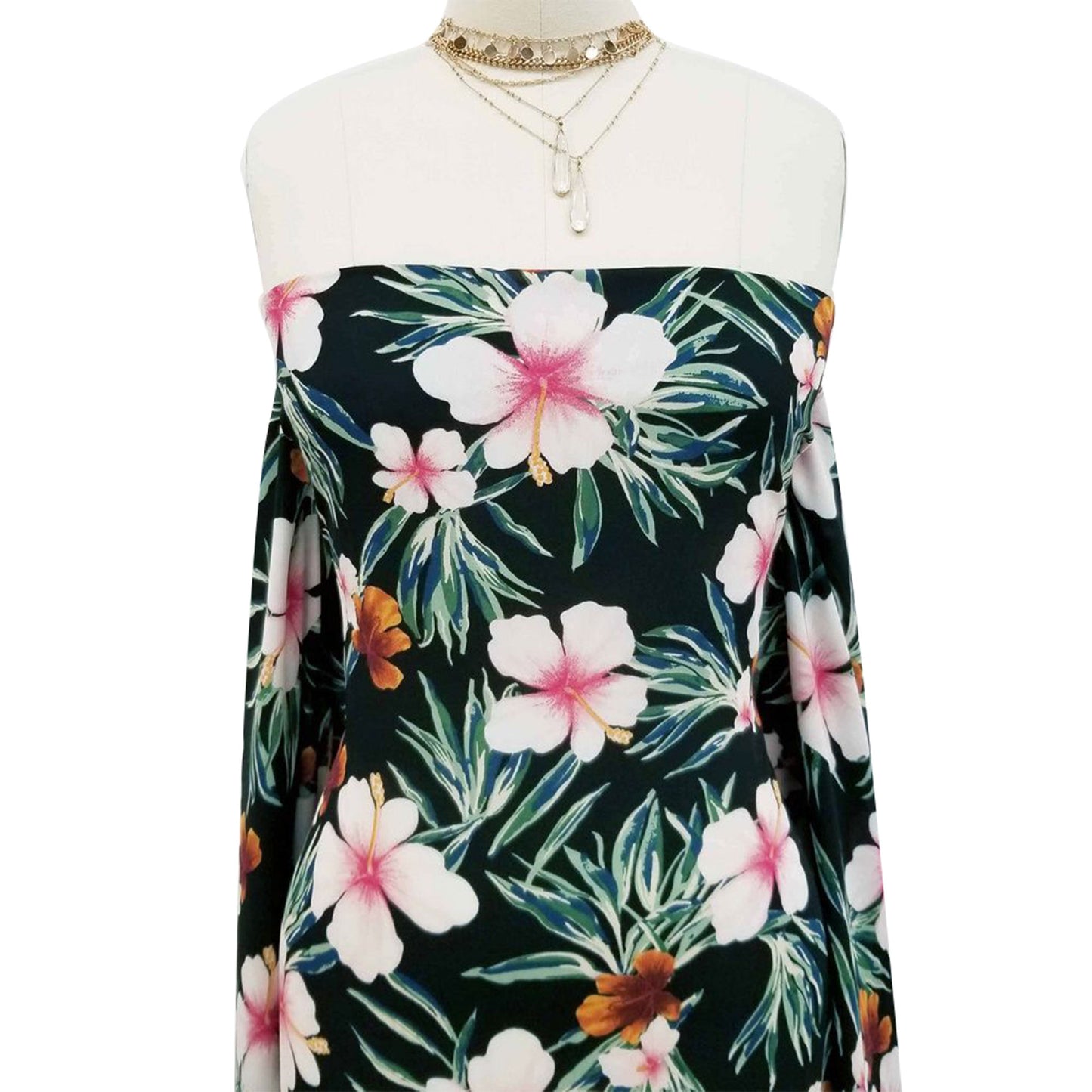 P-263-504-BLACK-BLUSH - PRINTED WOOL DOBBY 100% POLYESTER