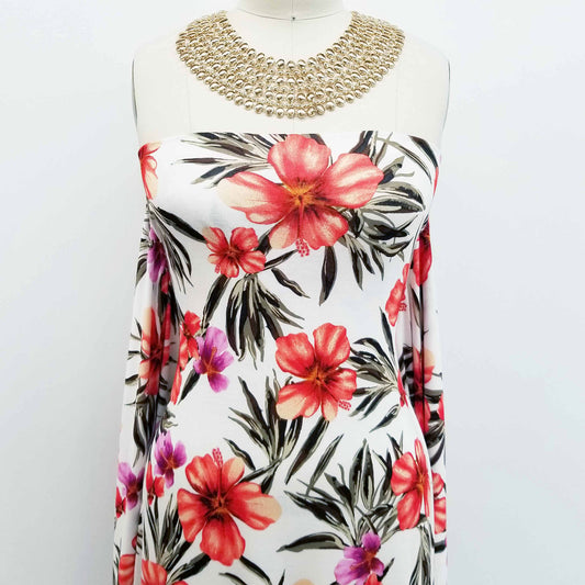 P-263-HVY-RSJ-OFFWHITE-HOT-CORAL - PRINT RSJ 95% RAYON 5% SPANDEX JERSEY