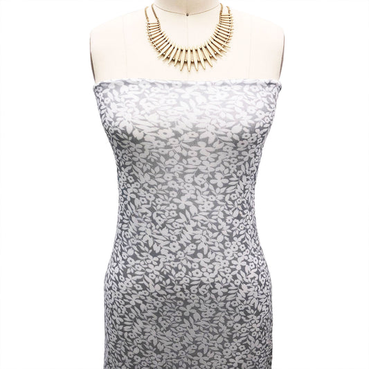 P-2631-453-GREY-SILVER - PRINTED POLY POWER MESH 92%POLY 8%SPANDEX