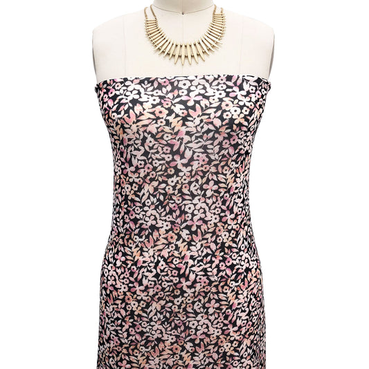 P-2632-453-BLACK-CANTALOUPE - PRINTED POLY POWER MESH 92%POLY 8%SPANDEX