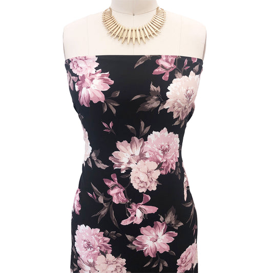 P-2671-754-BLACK-MAUVE - PRINTED POLY MOROCCAN 100% POLY