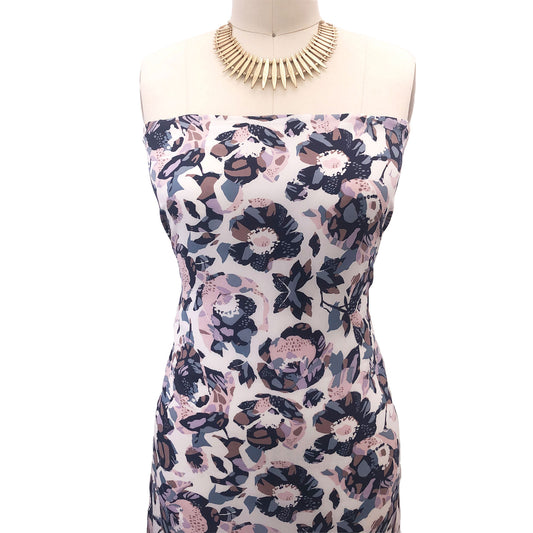 P-2706-504-OFF-WHITE-INDIGO - PRINTED WOOL DOBBY 100% POLYESTER