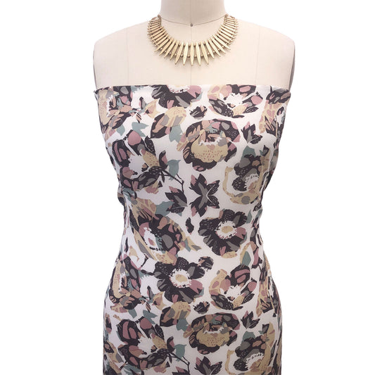 P-2706-504-OFF-WHITE-MOCHA - PRINTED WOOL DOBBY 100% POLYESTER