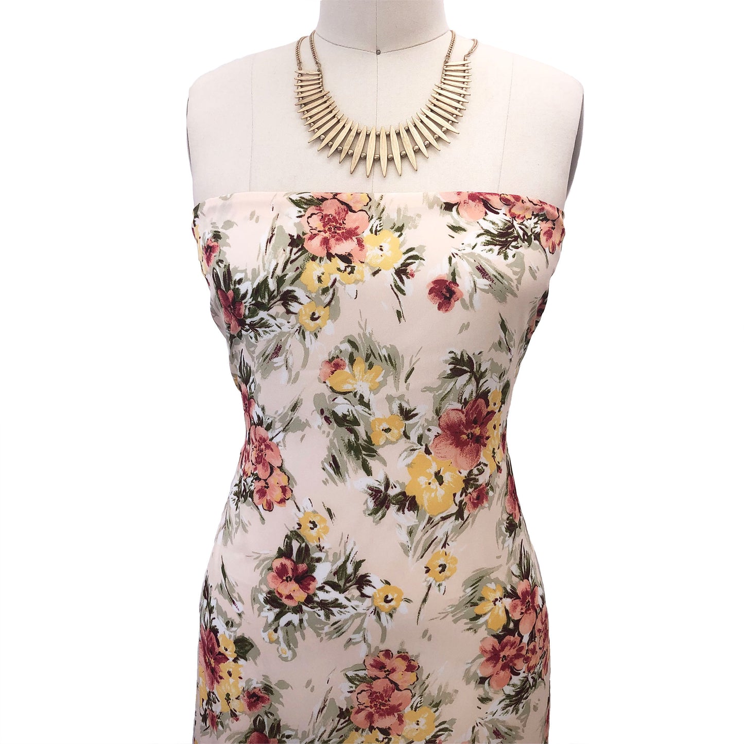 P-2717-504-CHAMPAGNE-CORAL - PRINTED WOOL DOBBY 100% POLYESTER