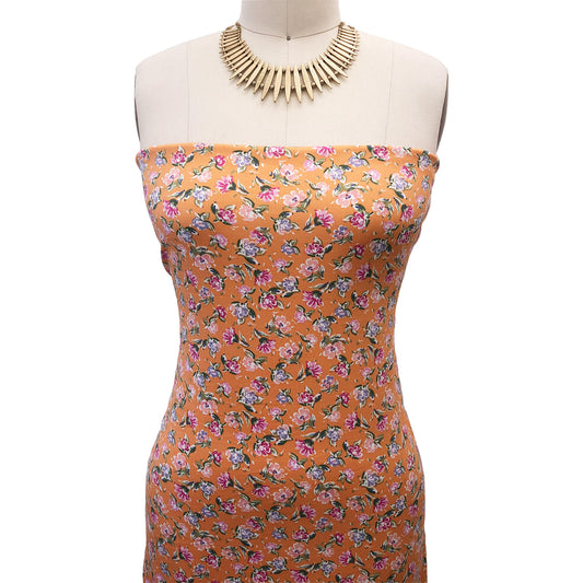 P-2723-668-CANTALOUPE-LILAC - PRINTED DTY 92% POLY 8% SPANDEX DTY DOUBLE SIDED BRUSH