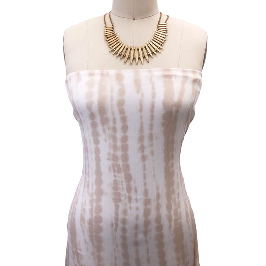 P-275-636-OFF-WHITE-TAN PRINTED CREPON 100% RAYON CREPON