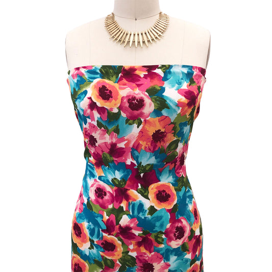 P-2769-504-OFFWHITE-CANTALOUPE - PRINTED WOOL DOBBY 100% POLYESTER