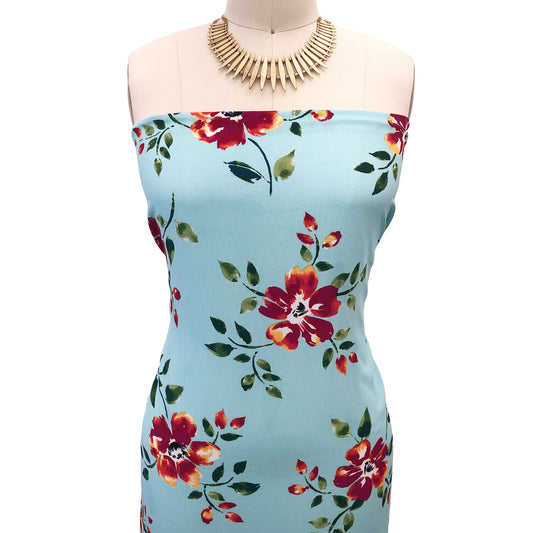 P-2772-754-MINT-MAGENTA-MANGO - PRINTED POLY MOROCCAN 100% POLY