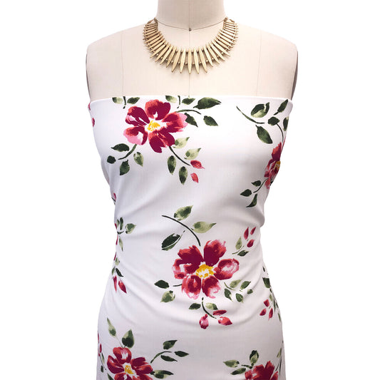 P-2772-754-OFF-WHITE-MAGENTA-PINK - PRINTED POLY MOROCCAN 100% POLY