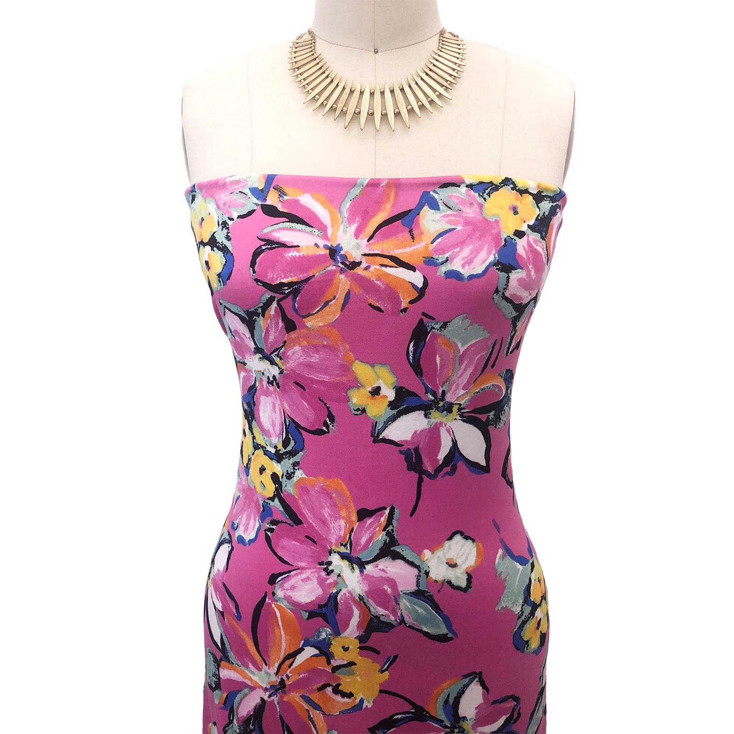 P-2774-668-PINK-CANTALOUPE - PRINTED DTY 92% POLY 8% SPANDEX DTY DOUBLE SIDED BRUSH