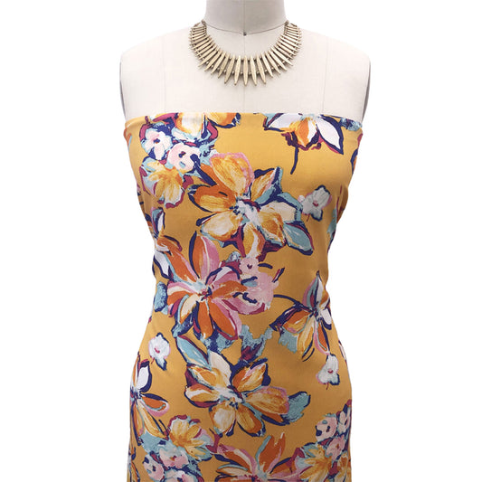 P-2774-754-MANGO-TANGERINE - PRINTED POLY MOROCCAN 100% POLY