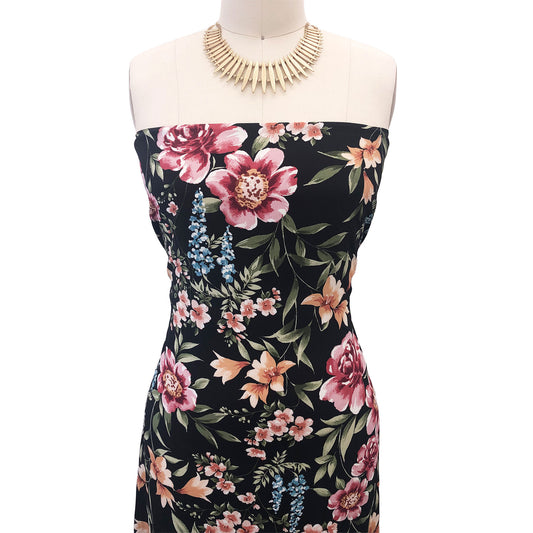 P-2776-754-BLACK-MAUVE - PRINTED POLY MOROCCAN 100% POLY