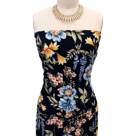 P-2776-754-NAVY-BLUE - PRINTED POLY MOROCCAN 100% POLY