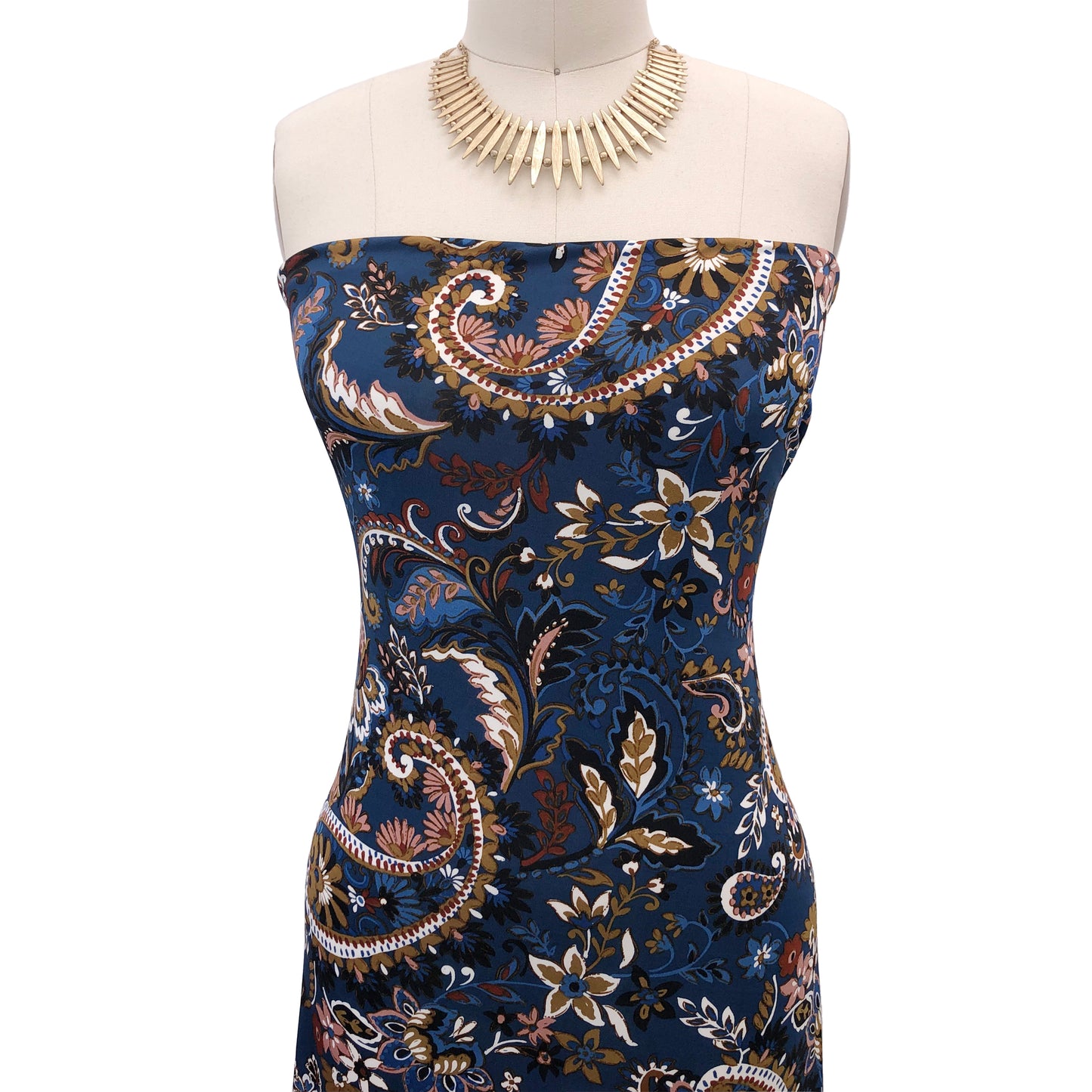 P-2778-800-TEAL-CAMEL - PRINTED VENEZIA 92% POLY 8% SPANDEX