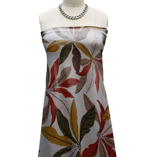 P-2793-754-CREAM-ORANGEADE - PRINTED POLY MOROCCAN 100% POLY