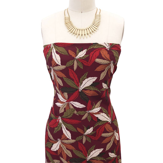 P-2793-754-WINE-RED - PRINTED POLY MOROCCAN 100% POLY