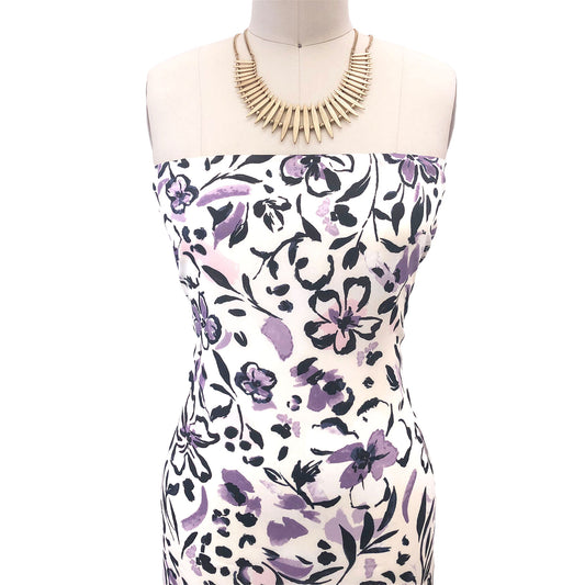 P-2794-504-PEARL-DUSTY-LILAC - PRINTED WOOL DOBBY 100% POLYESTER