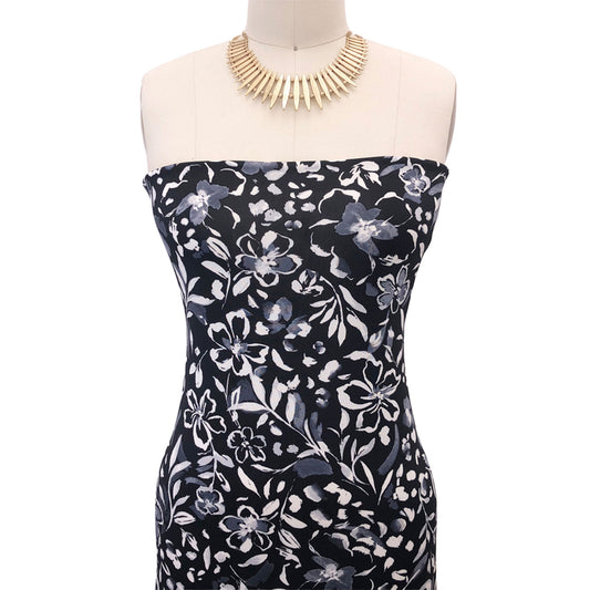 P-2795-800-BLACK-OFFWHITE-GREY - PRINTED VENEZIA 92% POLY 8% SPANDEX